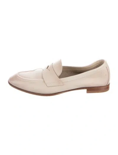 Pre-owned Santoni Leather Loafers In Neutrals