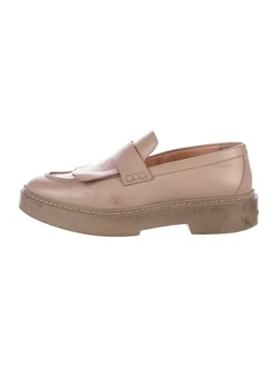 Pre-owned Santoni Leather Loafers In Neutrals