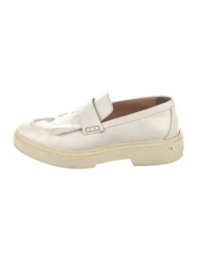 Pre-owned Santoni Leather Loafers In Neutrals