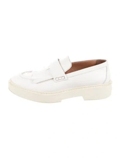 Pre-owned Santoni Leather Loafers In Neutrals
