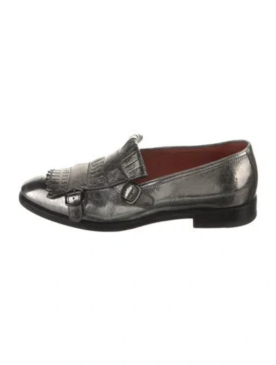 Pre-owned Santoni Leather Loafers In Silver