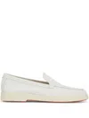 Santoni Leather Yalta Loafers In White
