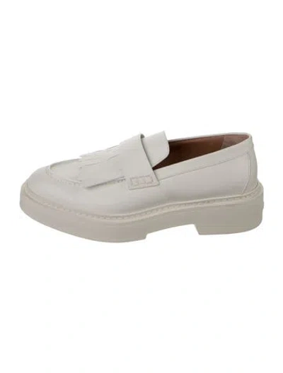 Pre-owned Santoni Leather Loafers In White
