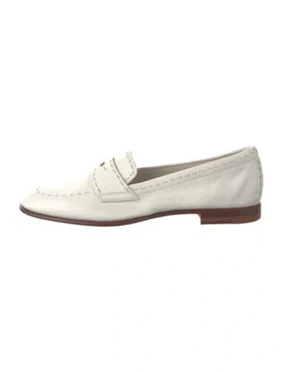 Pre-owned Santoni Leather Loafers In White
