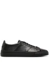 Santoni Double Buckle Sneaker Man Sneakers Black Size 7.5 Leather In Black