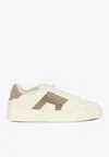 Santoni "double Buckle" Rhinestone-embellished Sneakers In White