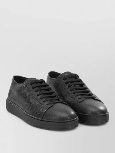 Santoni Dumps Hammered Low-top Sneakers In Black