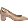 Santoni Leather Mid-heel Pump In Neutral