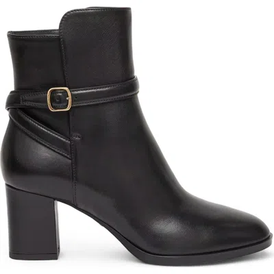 Santoni Leather Mid-heel Ankle Boot In Black