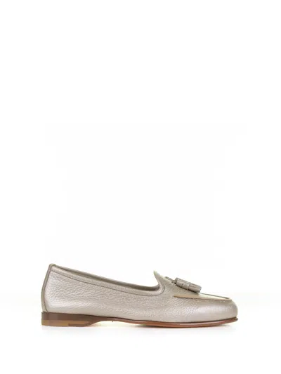 Santoni Leather Moccasin With Tassels