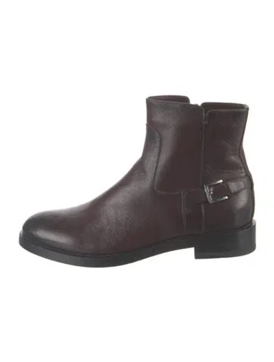 Pre-owned Santoni Leather Moto Boots In Black