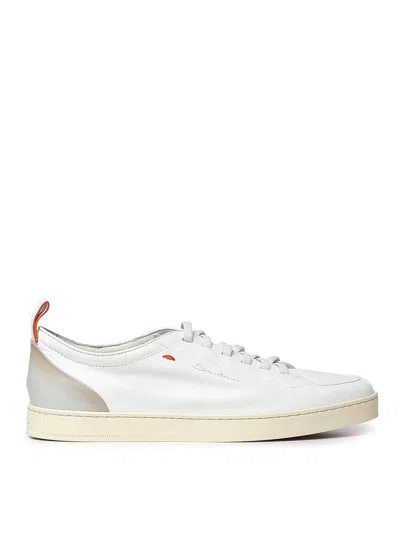 Santoni Leather Off-duty Trainers In White