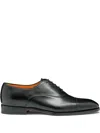 Santoni Leather Oxford Shoes In Black