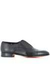 Santoni Leather Oxford Shoes In Black