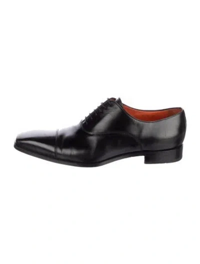 Pre-owned Santoni Leather Oxfords In Black