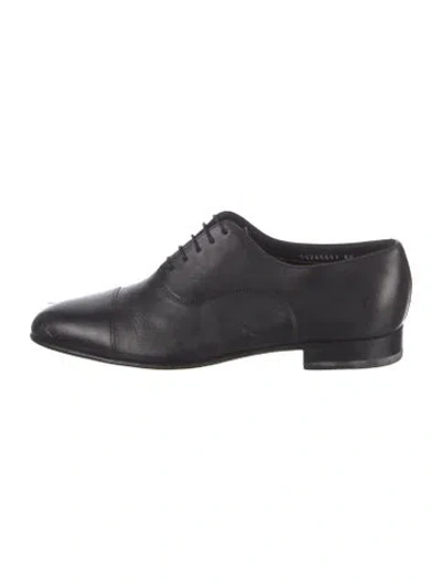 Pre-owned Santoni Leather Oxfords In Black