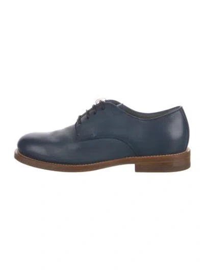 Pre-owned Santoni Leather Oxfords In Blue