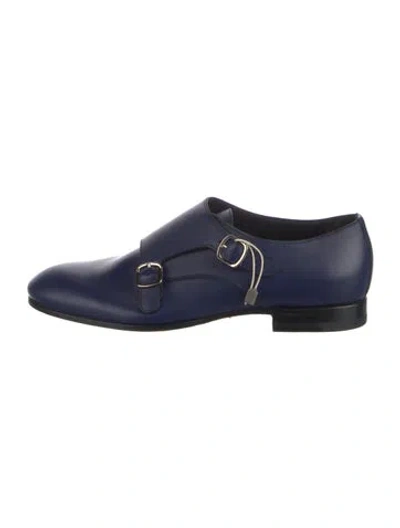 Pre-owned Santoni Leather Oxfords In Blue