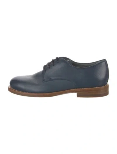 Pre-owned Santoni Leather Oxfords In Blue