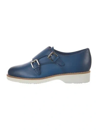 Pre-owned Santoni Leather Oxfords In Blue