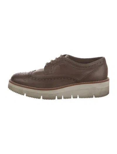 Pre-owned Santoni Leather Oxfords In Brown