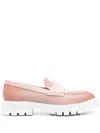 Santoni Cygnus Lug Sole Loafers In Rosa