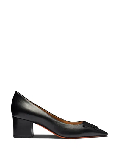 Santoni Leather Pumps In Black