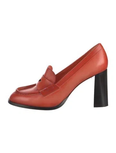 Pre-owned Santoni Leather Pumps In Orange