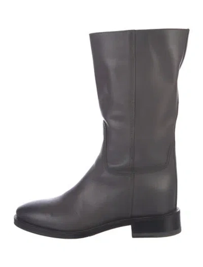 Pre-owned Santoni Leather Riding Boots In Black