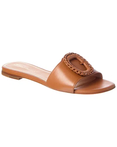 Santoni Leather Sandal In Multi