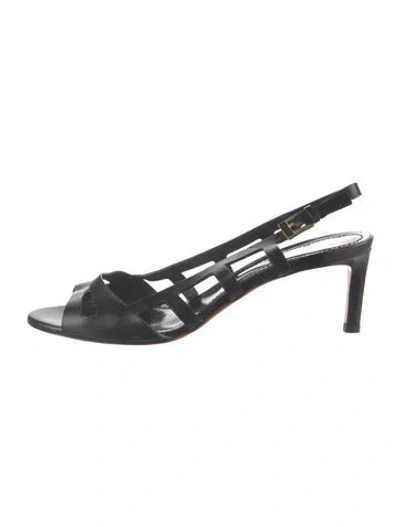 Pre-owned Santoni Leather Sandals In Black