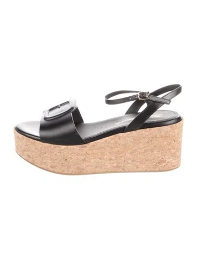 Pre-owned Santoni Leather Sandals In Black