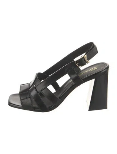 Pre-owned Santoni Leather Sandals In Black