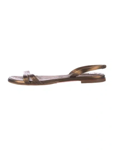 Pre-owned Santoni Leather Sandals In Brown