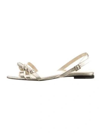 Pre-owned Santoni Leather Sandals In Gold