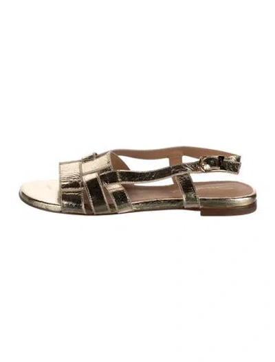 Pre-owned Santoni Leather Sandals In Gold