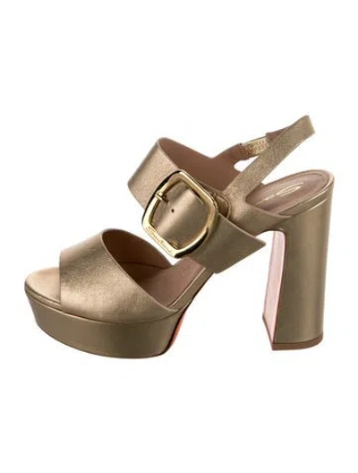 Pre-owned Santoni Leather Sandals In Green