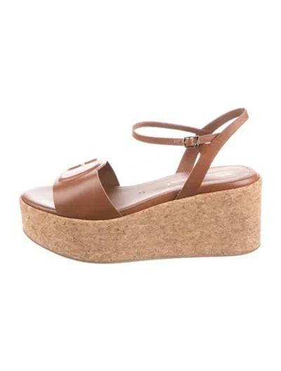 Pre-owned Santoni Leather Sandals In Neutrals