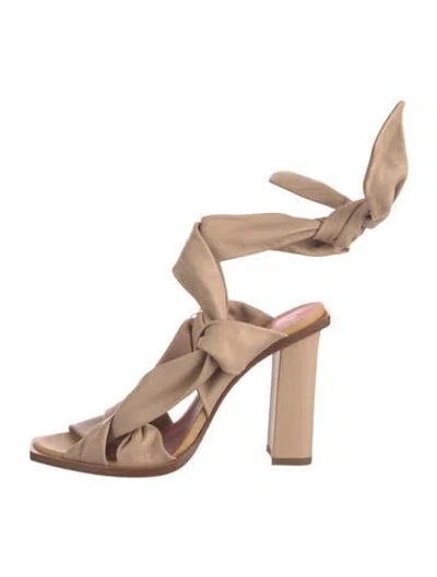 Pre-owned Santoni Leather Sandals In Neutrals