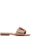 Santoni Allonge Leather Slide Sandal In Pink