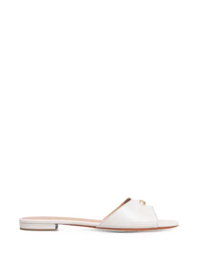Santoni Leather Sandals In White