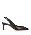 SANTONI LEATHER SIBILLE SLINGBACK PUMPS 65