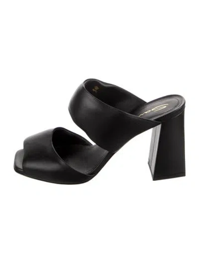 Pre-owned Santoni Leather Slides In Black