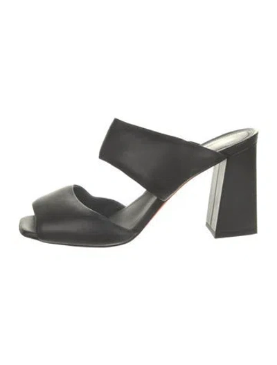 Pre-owned Santoni Leather Slides In Black