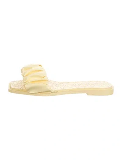 Pre-owned Santoni Leather Slides In Yellow