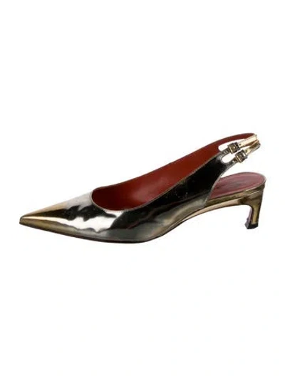 Pre-owned Santoni Leather Slingback Pumps In Multi