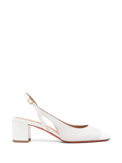 Santoni Leather Slingback Pumps In Multi