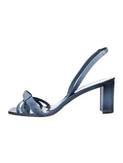 Pre-owned Santoni Leather Slingback Sandals In Blue