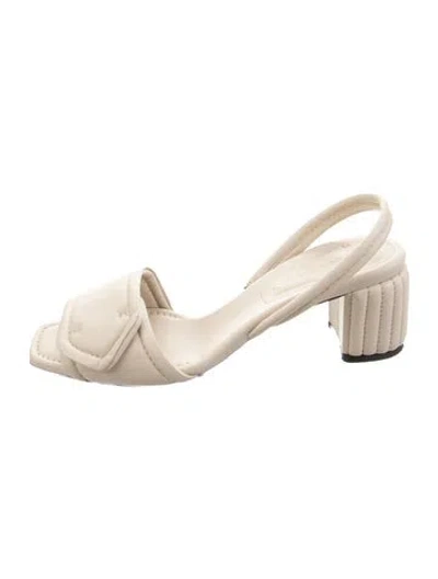 Pre-owned Santoni Leather Slingback Sandals In Gold