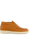 Santoni Leather Slip-on Boots In Brown